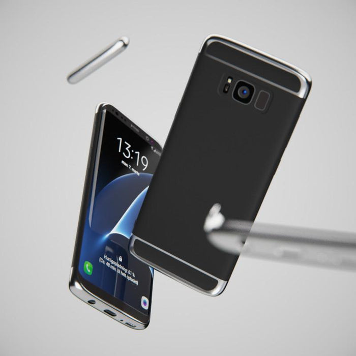 Etui noir avec des bords argentés Galaxy S8 Plus