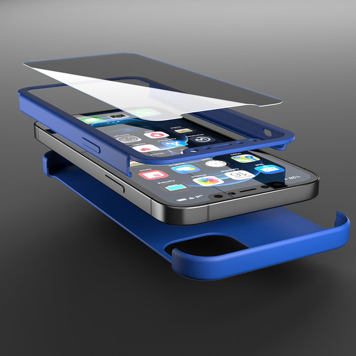 Housse bleue Apple iPhone 12 360